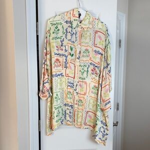 Corey Lynn Calter Multicolor Floral Shirt Dress